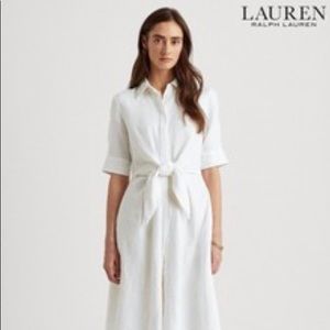 NWT White Linen Ralph Lauren Dress
